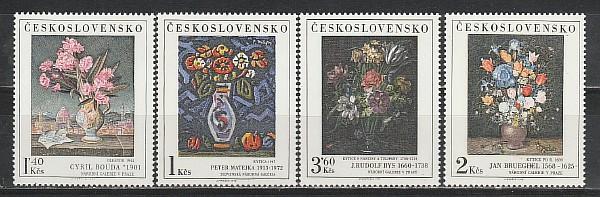 Цветы в Живописи, ЧССР 1976, 4 марки